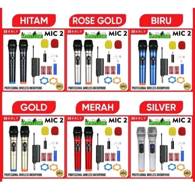 Jual Mic Microphone Karaoke Profesional Wireless MIC 2 Double Free ...