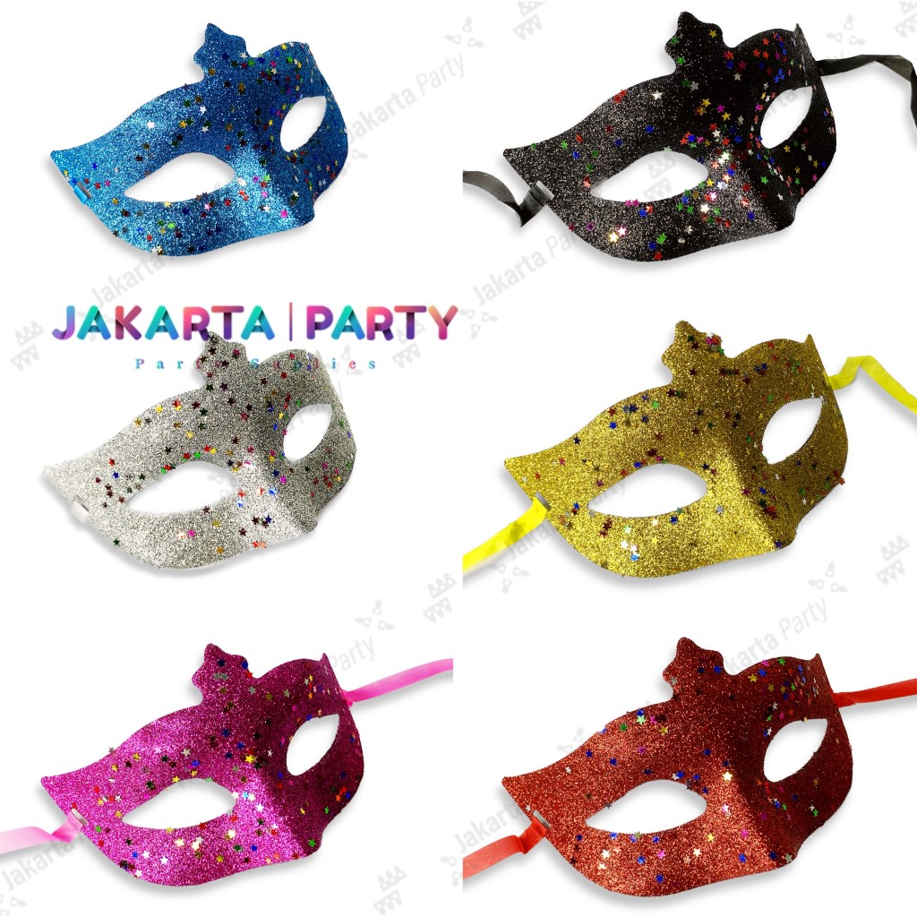 Jual Topeng Pesta Glitter Star / Topeng Pesta Halloween / Party Mask ...