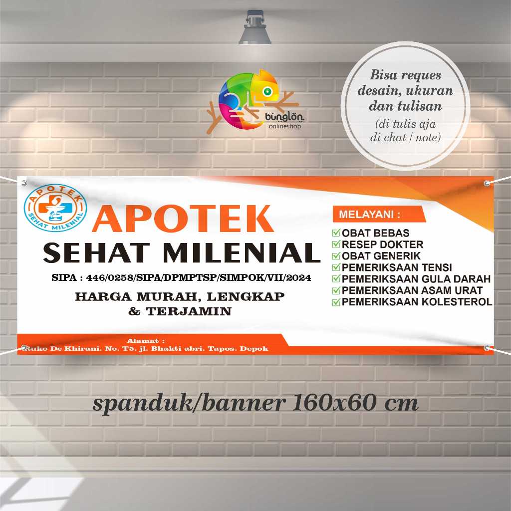 Jual Cetak Spanduk Banner Apotek Sehat Milenial | Shopee Indonesia