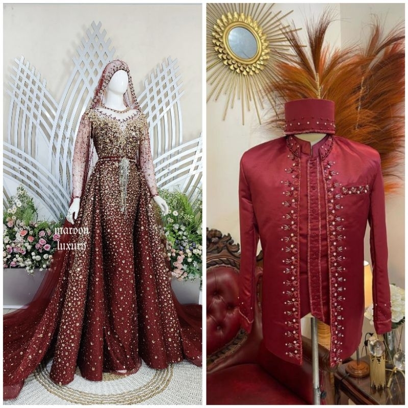 Jual NEW COUPLE DRESS WEDDING KEBAYA AKAD NIKAH PREMIUM /BAJU - Main Image
