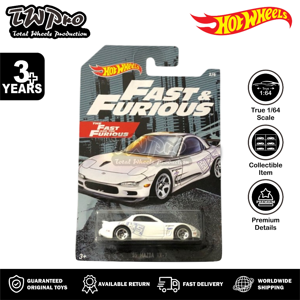 Hot Wheels Mazda RX-7 FD Fast & Furious HKS - Miniature 1/64 Neuve Avec Boîte