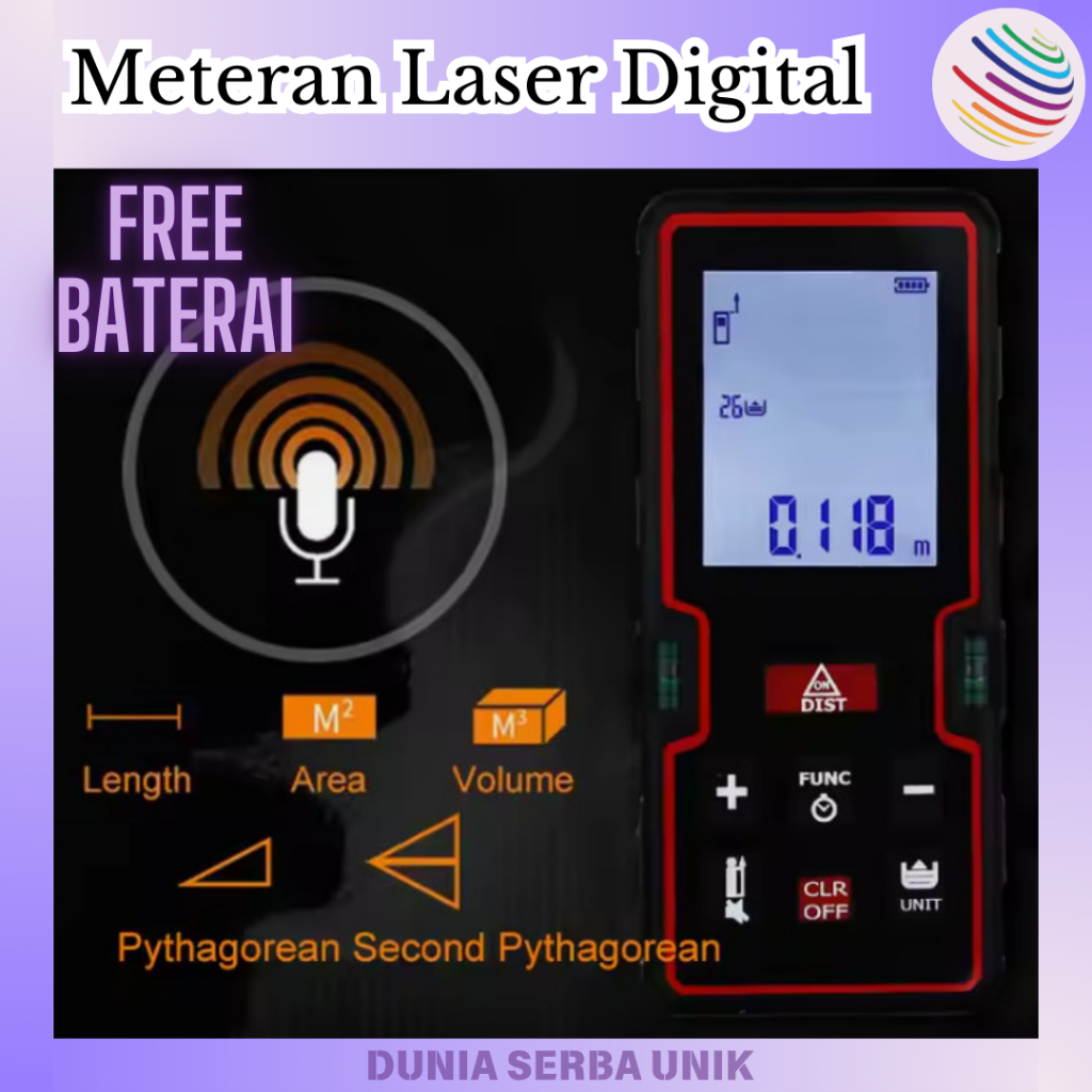 Jual Meteran Laser Digital Electronic Accuracy Ruler Infrared 40M KE40S ...