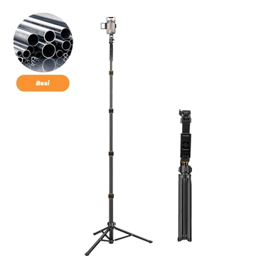 Tripod Live Streaming Penyangga Ponsel Teleskopik 2.1 Meter Tripod Berdiri Aluminium Alloy