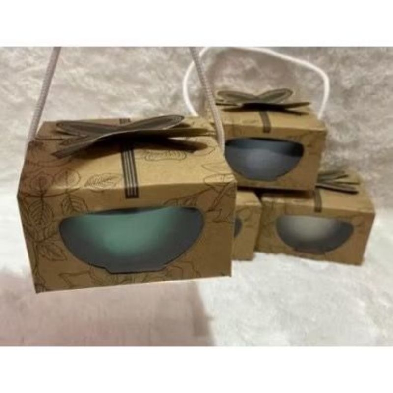 Jual isii 50 pcs ) souvenir mangkok bulat warna warni kemas box ...