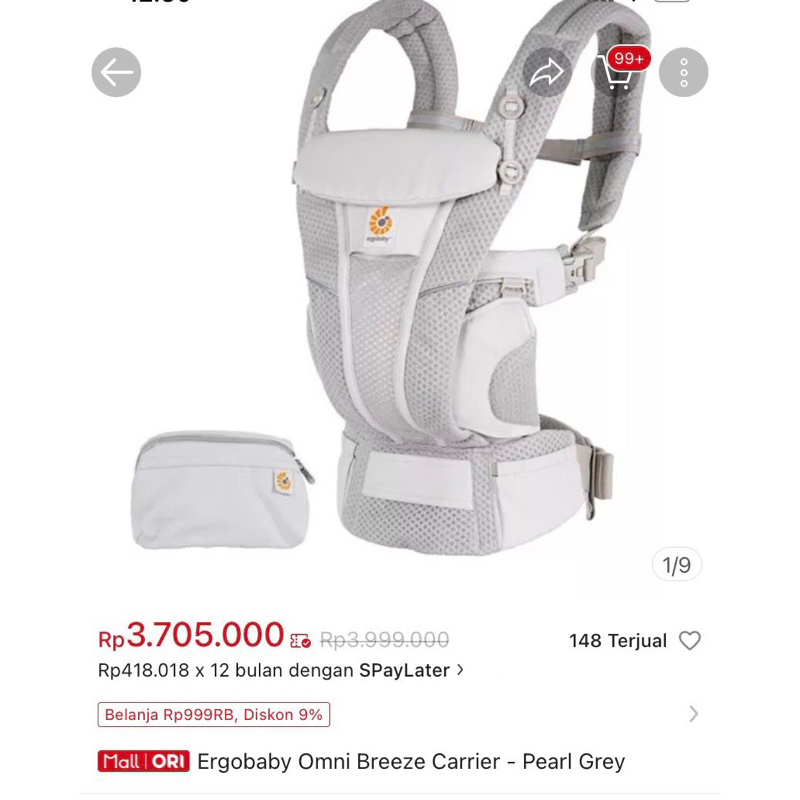 Jual Gendongan Ergo baby Hipseat ergobaby preloved Ergobaby second Ergo Baby Omni Breeze Shopee Indonesia