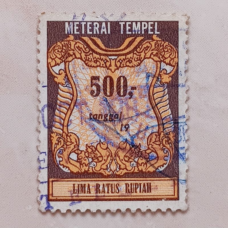 Jual Materai Meterai Tempel Tahun 1986 - 1990 Nominal 500 rupiah Used ...