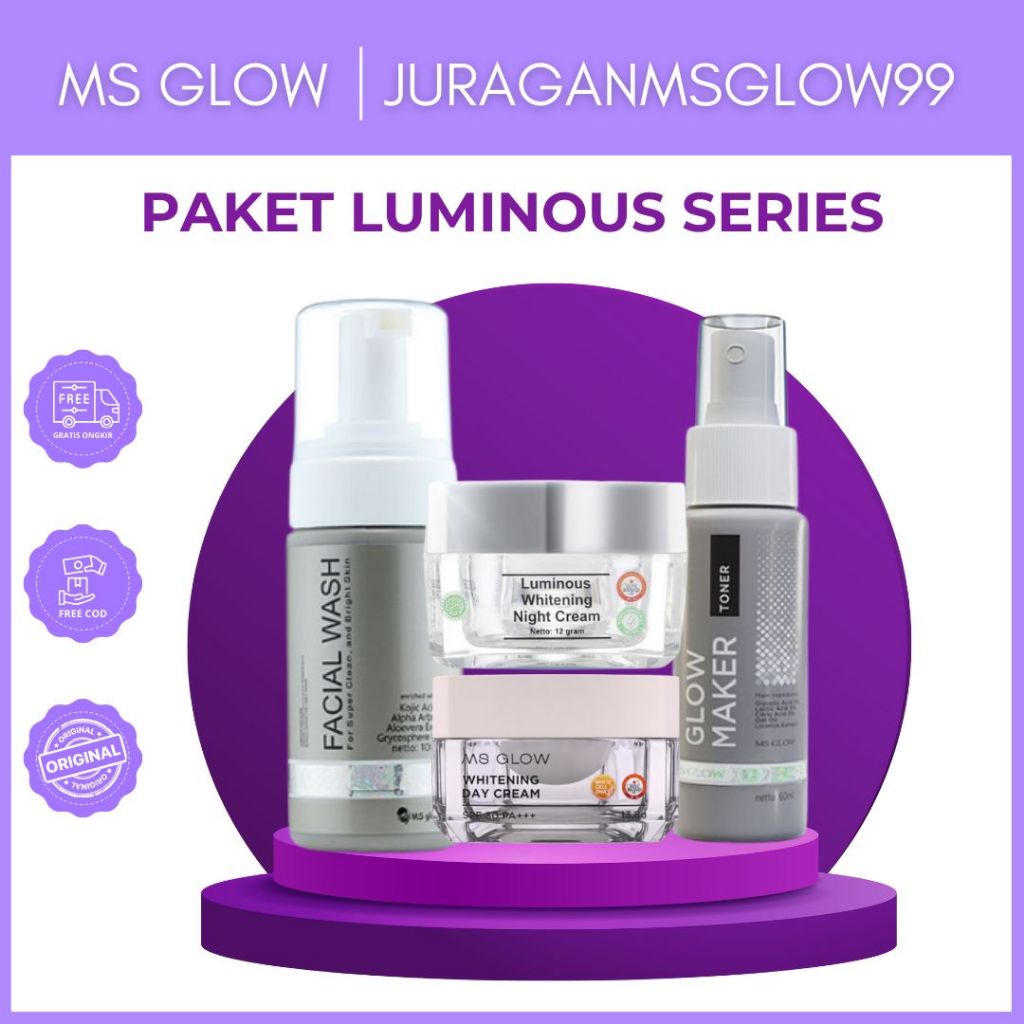 Jual MS GLOW PAKET WAJAH LUMINOUS SERIES TERBARU TERMURAH 100%ORIGINAL