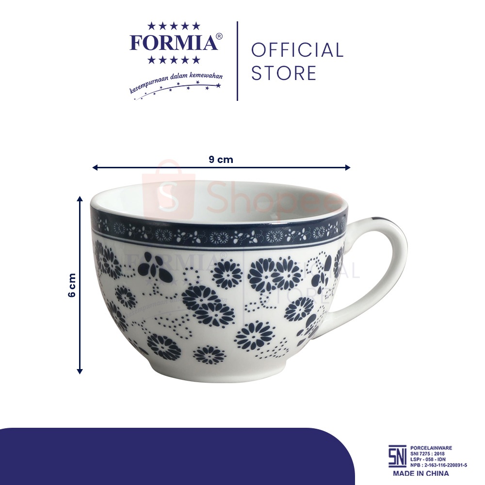 Jual Formia Cup Saucer Set Lily Blue Round / 6 pcs | Shopee Indonesia