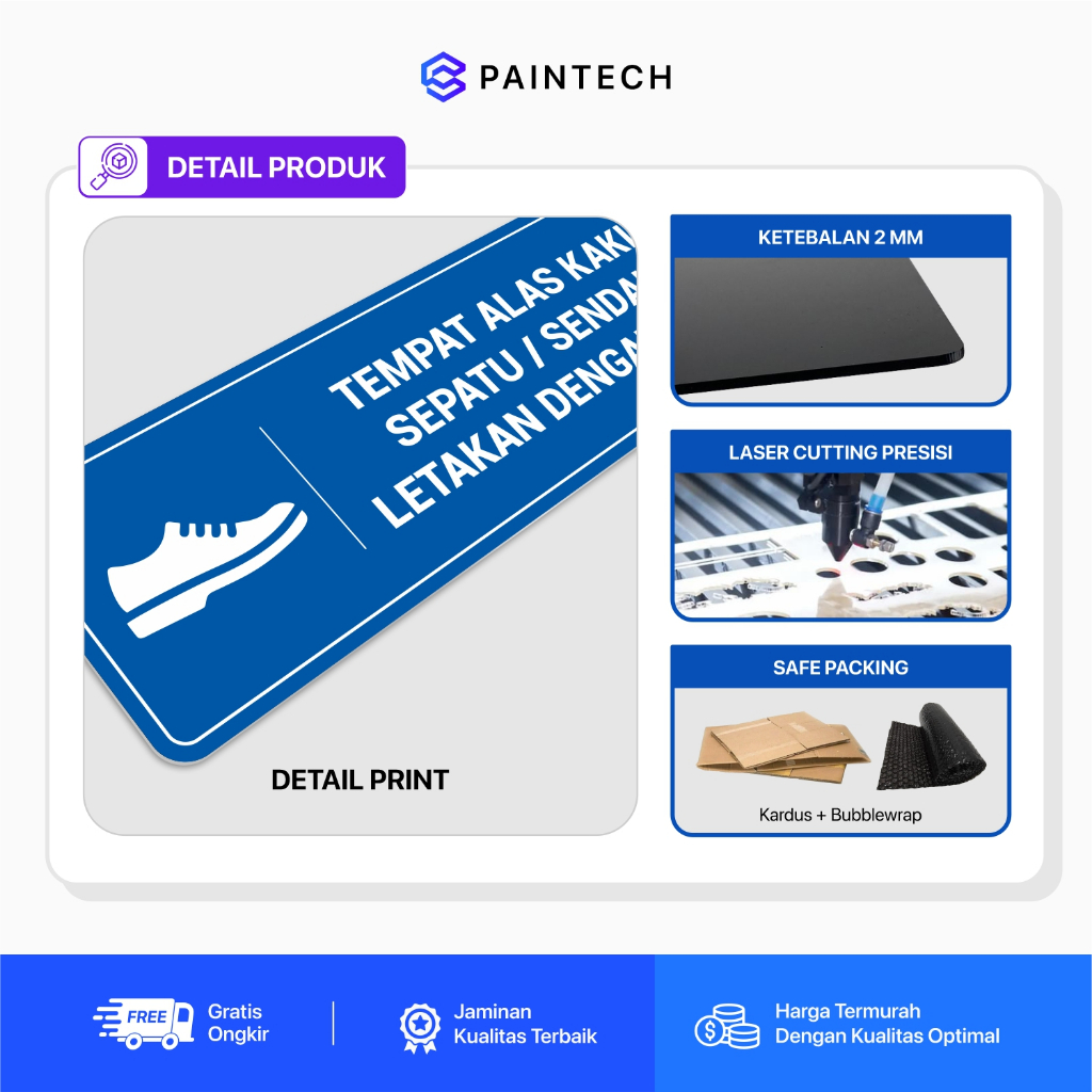 Jual Akrilik Sign Tempat Alas Kaki Ukuran 30 X 10 Signboard Tempat ...