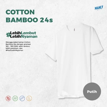 S XXL 3XL ANTI BAKTERI Kaos Polos Katun Bambu 24S Kaos Polos Cotton Bamboo