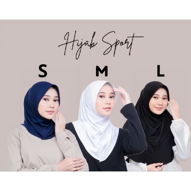 Hijab Sport Bergo Oval Polos Jersey Premium Size L\M\S Jilbab Sport Bergo | Kerudung Sport Olahraga