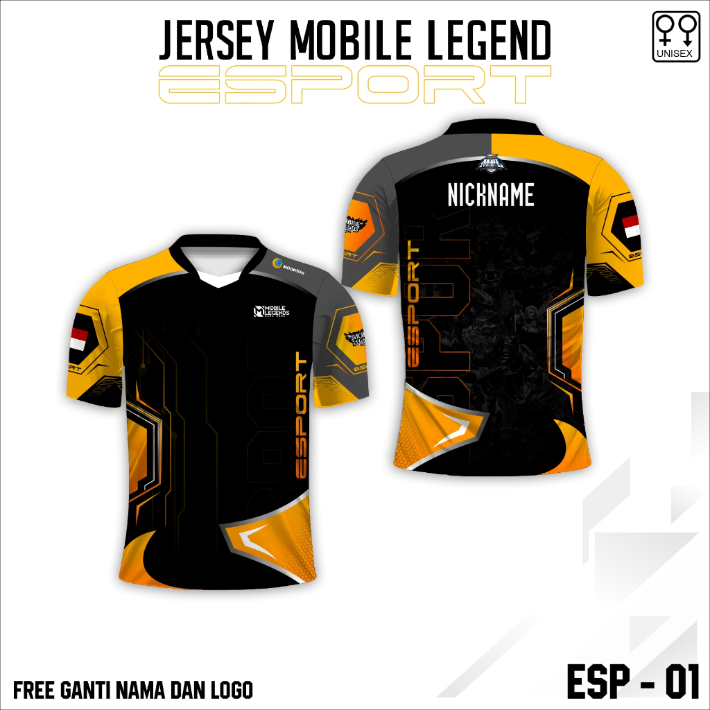 Jual Jersey esport baju mobile legend kaos game lengan panjang
