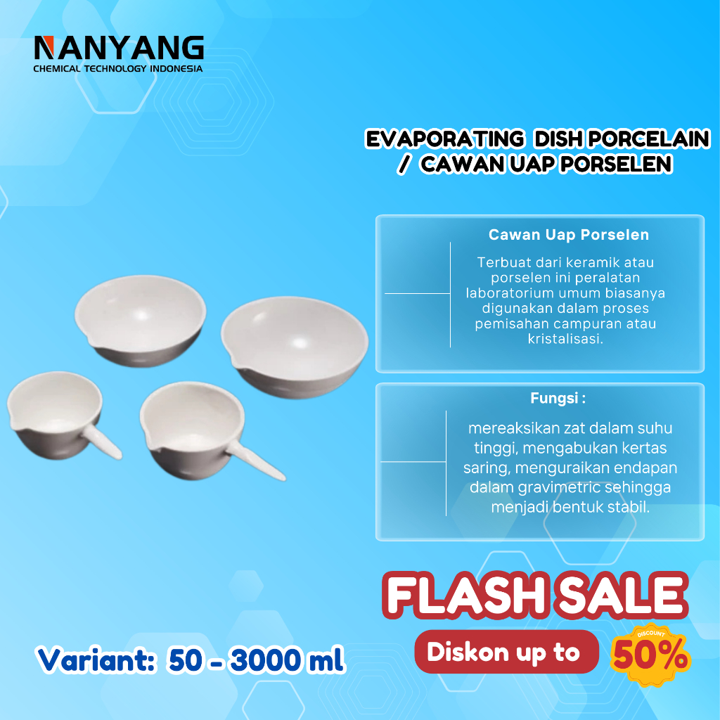 Jual Cawan Uap Porselen Tahan Panas Evaporating Dish Porcelain Lab ...