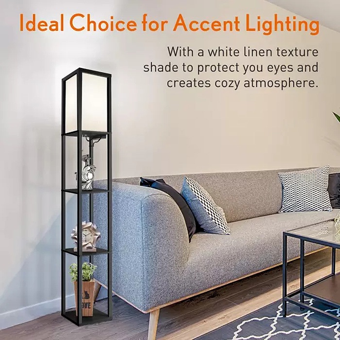 Jual Floor Lamp Shelf Rack Lampu Lantai Rak Ruang Tamu Minimalis Nordic ...