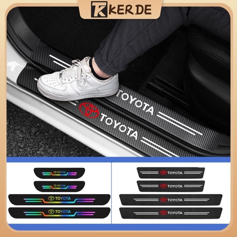 4pcs Sticker Pelindung Sill Plate Mobil Stiker Pelindung Pijakan Lantai Pintu Mobil Car Door Step