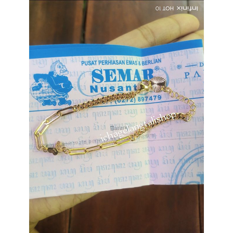 Jual gelang variasi rantai kupu 0,2 gram Semar nusantara Shopee