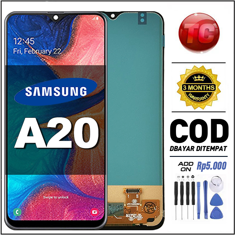 LCD Samsung A20 Original 100% Fullset Asli Ori Touchscreen Compatible For  Glass Touch Screen Digitizer