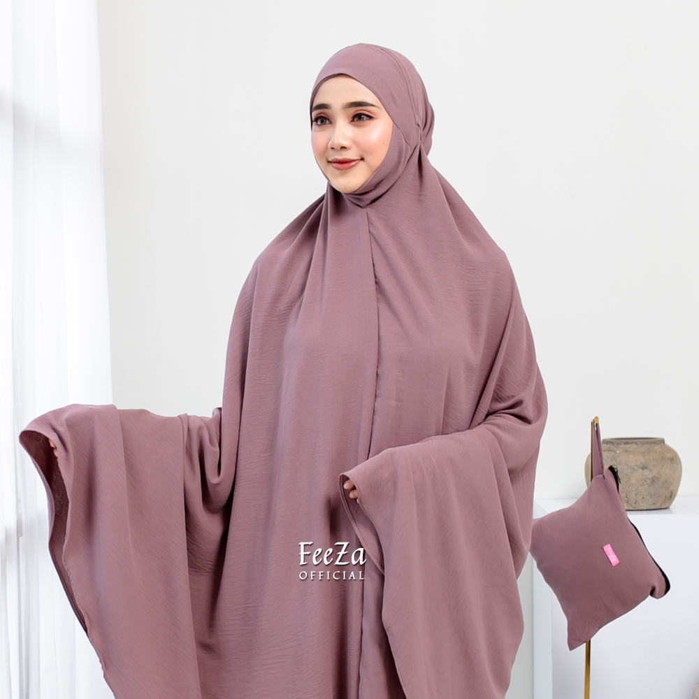 Mukena Khadijah Dewasa Crinkle Airflow FeeZa Premium - Mukena Dewasa Mukenah Dewasa Mukena Traveling Telekung