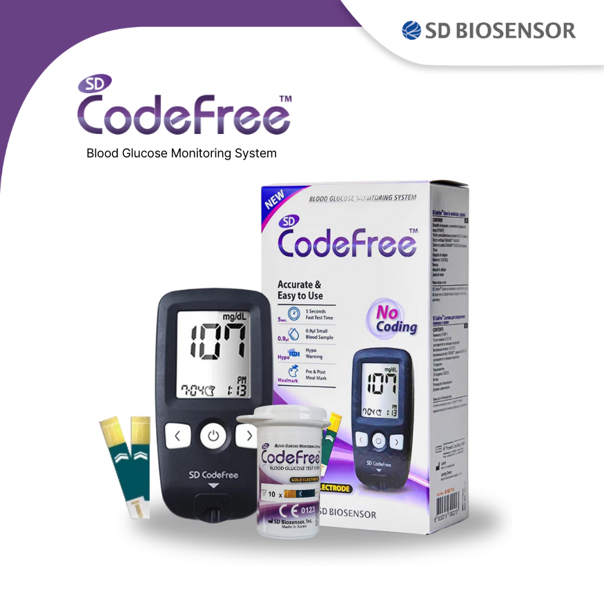 Jual SD BIOSENSOR CodeFree Kits 10 strips Blood Glucose Monitoring ...