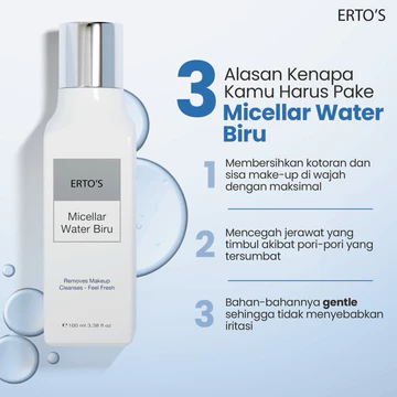 Erto'S Micellar Water Biru Micellar Water Cleansing Hydrating Makeup Remover