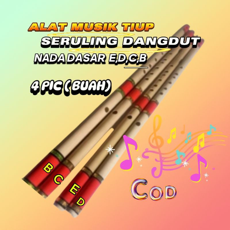 Jual SERULING BAMBU DANGDUT 4 PIC NADA DASAR E,D,C,B | Shopee Indonesia
