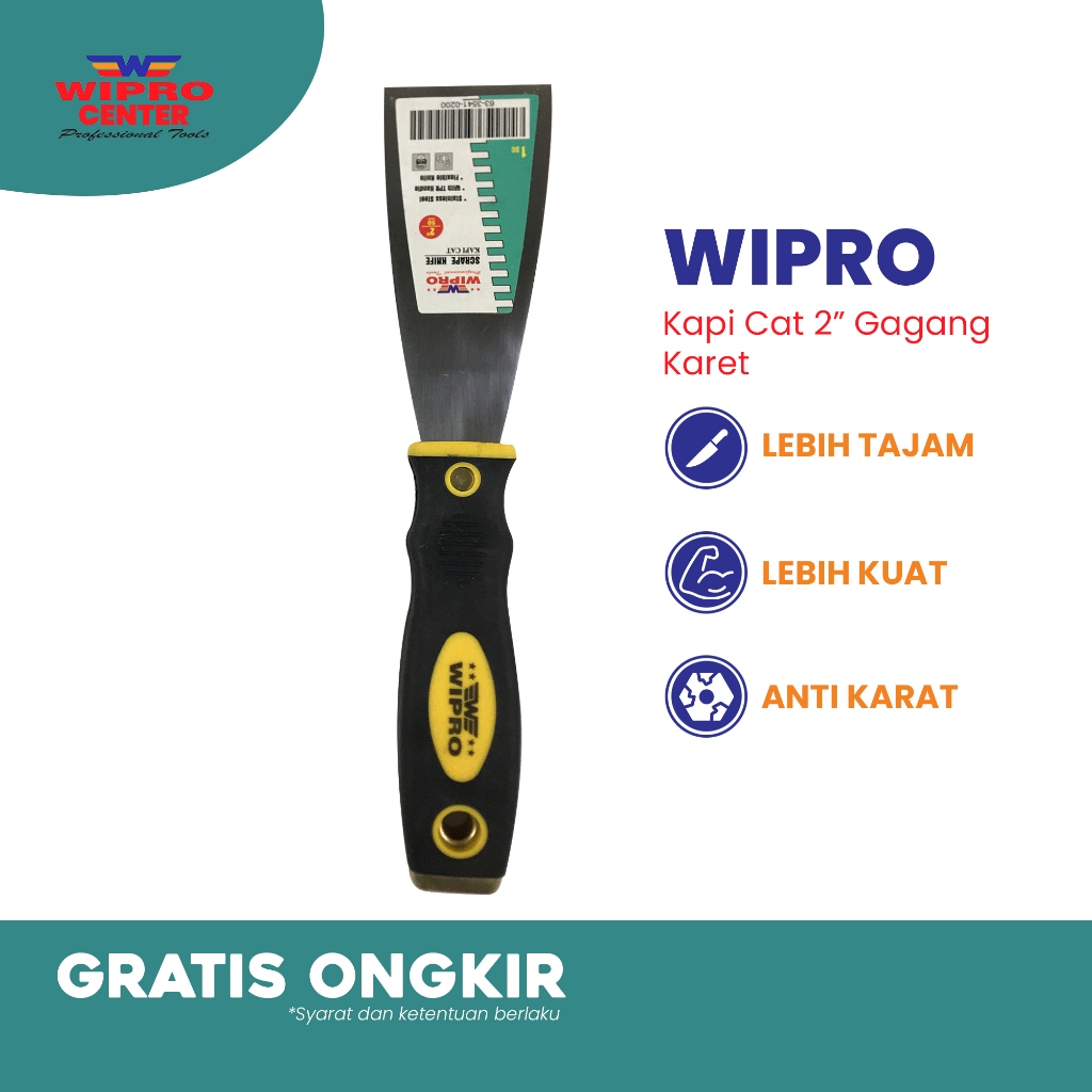 Jual Kapi Cat atau skrap scraper cat Wipro 2inch Gagang karet | Shopee ...