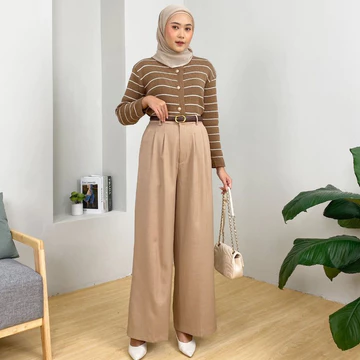 Dostifashion Diva Kulot Celana Kerja Wanita Resleting Depan Celana Kantor Woll Premium