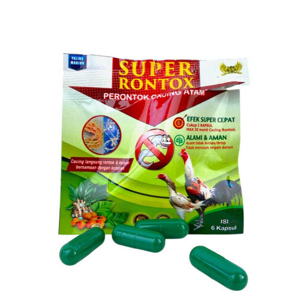 Jual SUPER RONTOK - isi 6 kapsul obat cacing ayam | Shopee Indonesia