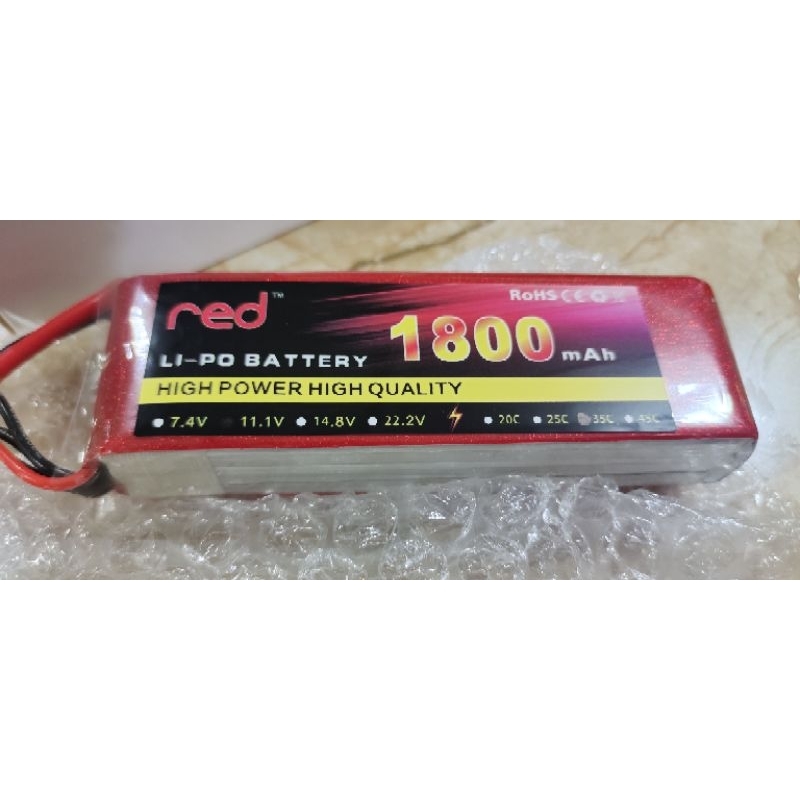 Jual Battery Lipo 3S 1800mAH 35C Lithium Polymer jenis T Plug socket ...