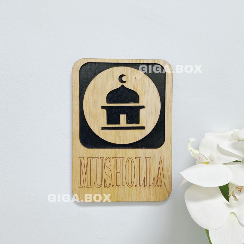 Jual Mushola Sign Board Kayu Papan Tempel Dinding Petunjuk arah/lokasi ...