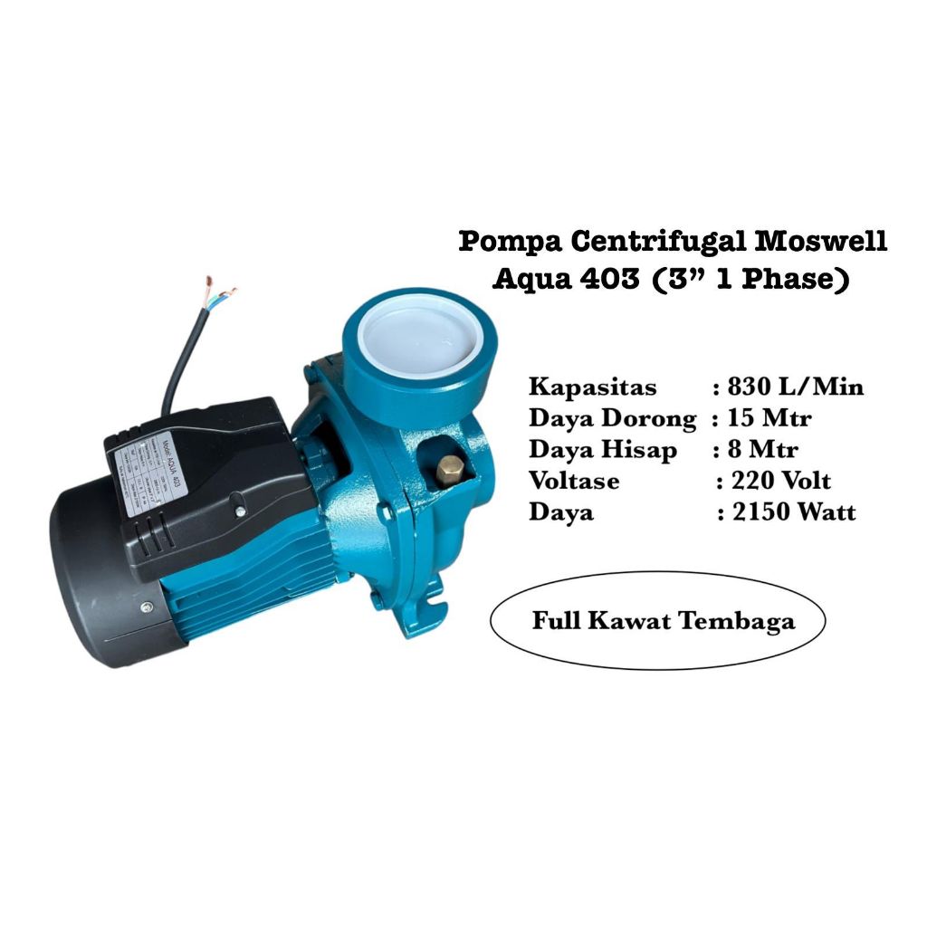 Jual Pompa Centrifugal Moswell Aqua Inch Phase Centrifugal