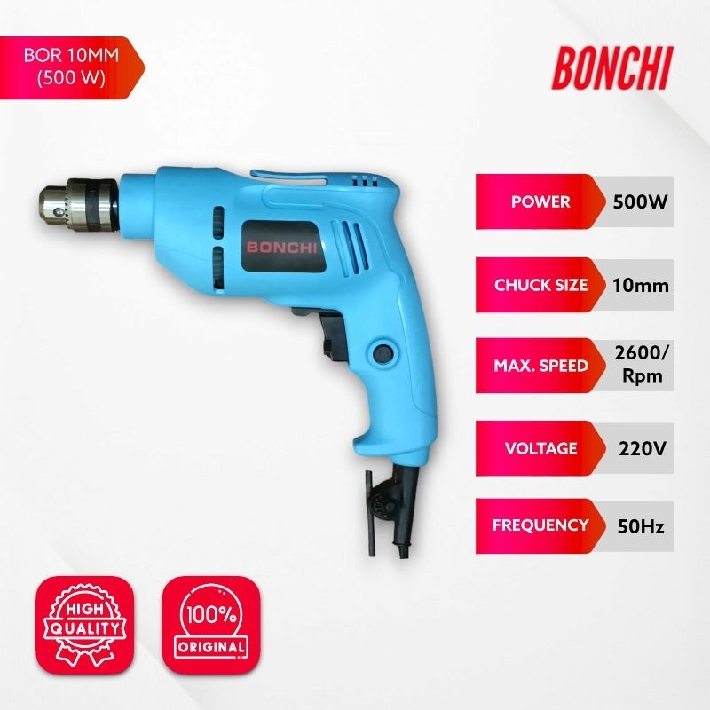 Jual Mesin Bor 10mm Bonchi Profesional Tools 500 Watt Electric Drill ...