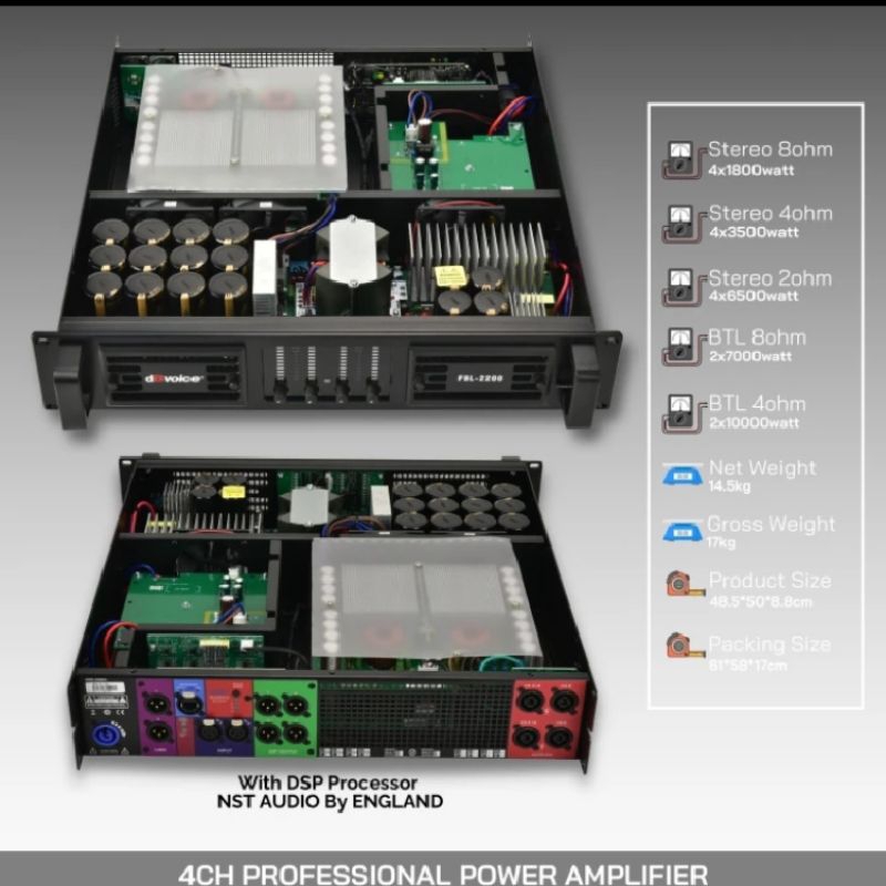 Jual Power amplifier dBvoice FBL 2200 original 4channel class D with ...