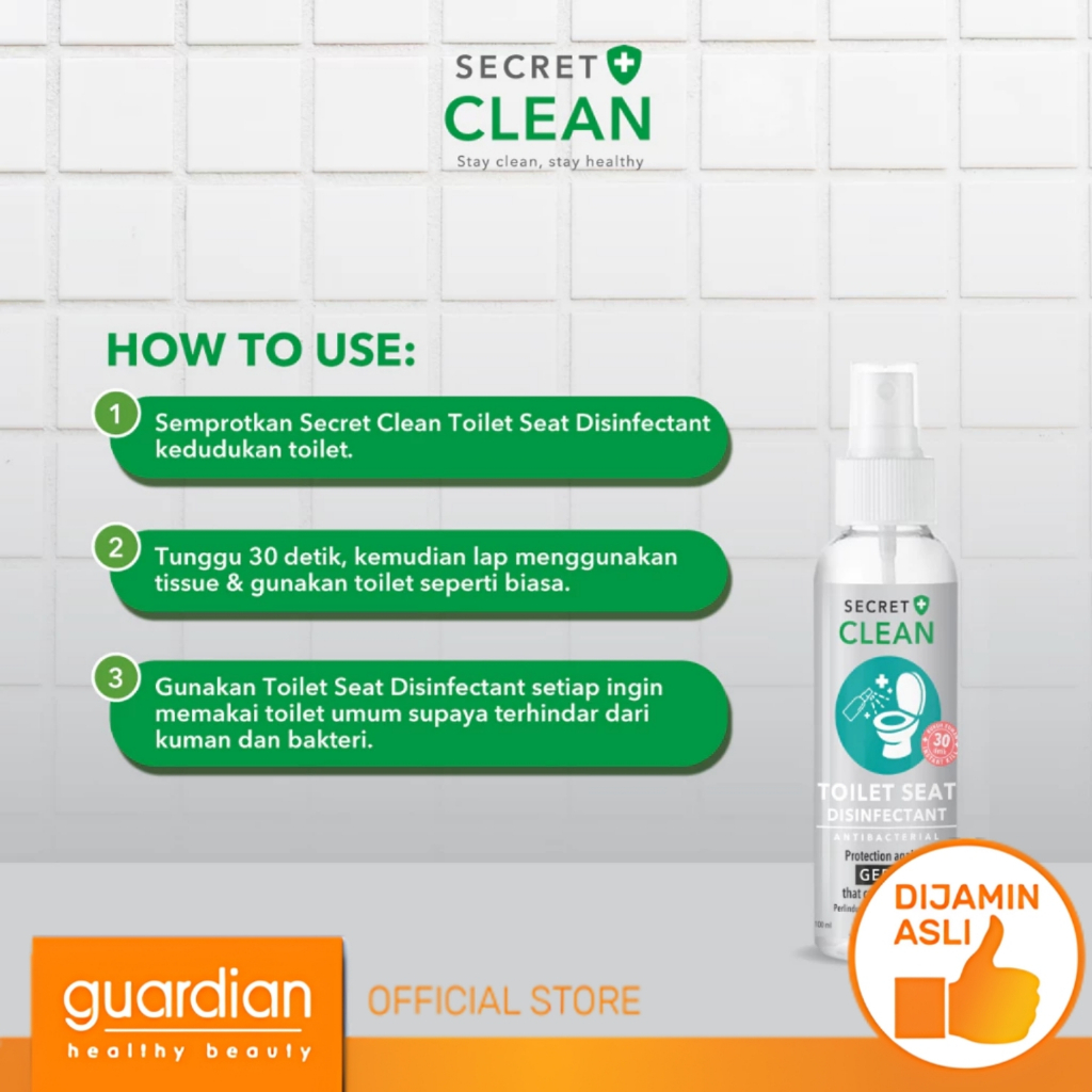 Jual Secret Clean Toilet Seat Sanitizer (Disinfectant) 100Ml | Shopee ...