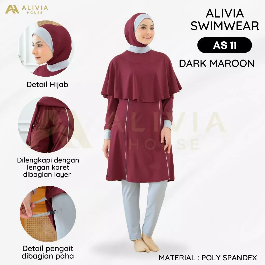 Alivia House - Baju Renang Muslimah Dewasa dan Remaja Syari Wanita Perempuan Swimwear Hijab