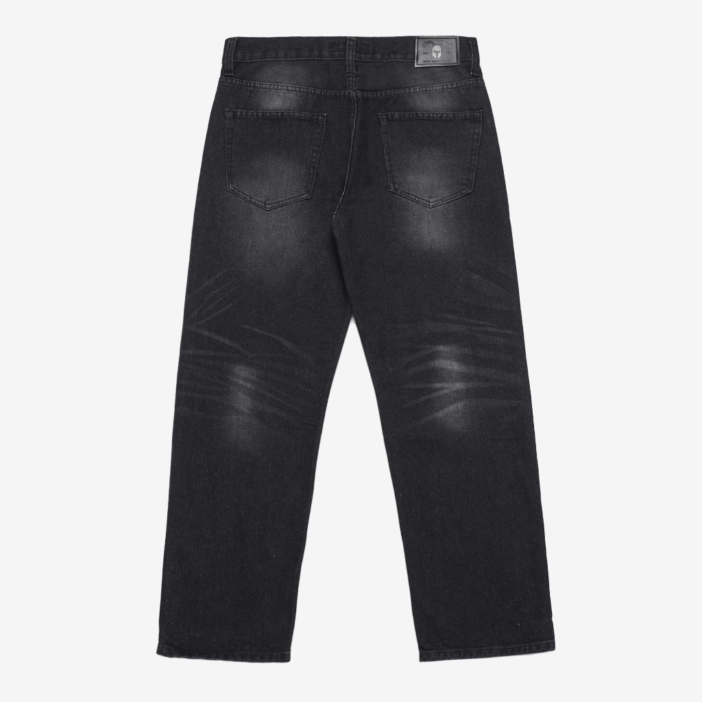 Jual Trondheim Celana Jeans Denim Regular Loose Fit Slava Hitam ...