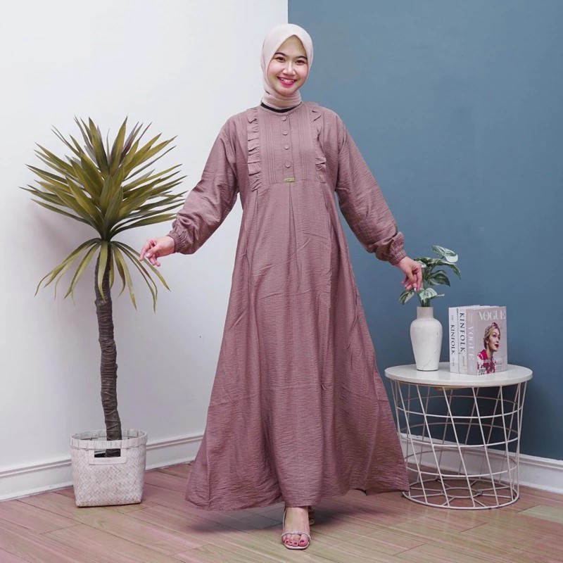 Jual Inara Gamis Polo Linen Premium/dress kondangan cantik kekianian ...