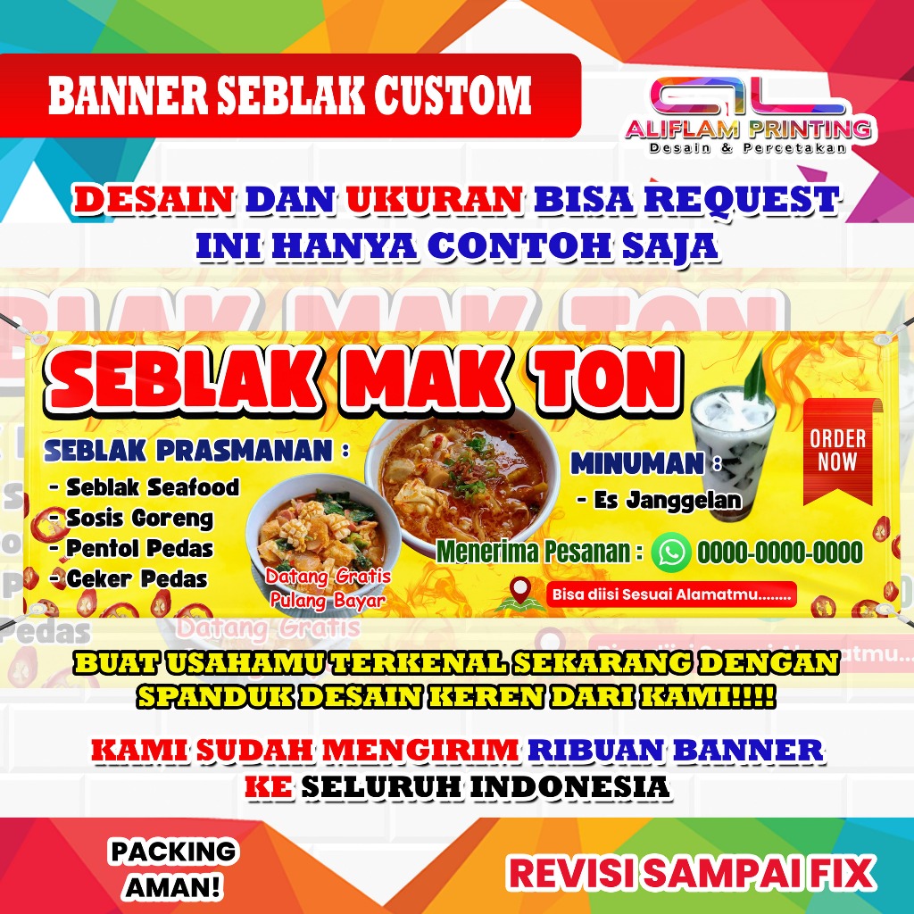 Jual CETAK BANNER SPANDUK SEBLAK MAK TON CUSTOM | GRATIS DESAIN ...