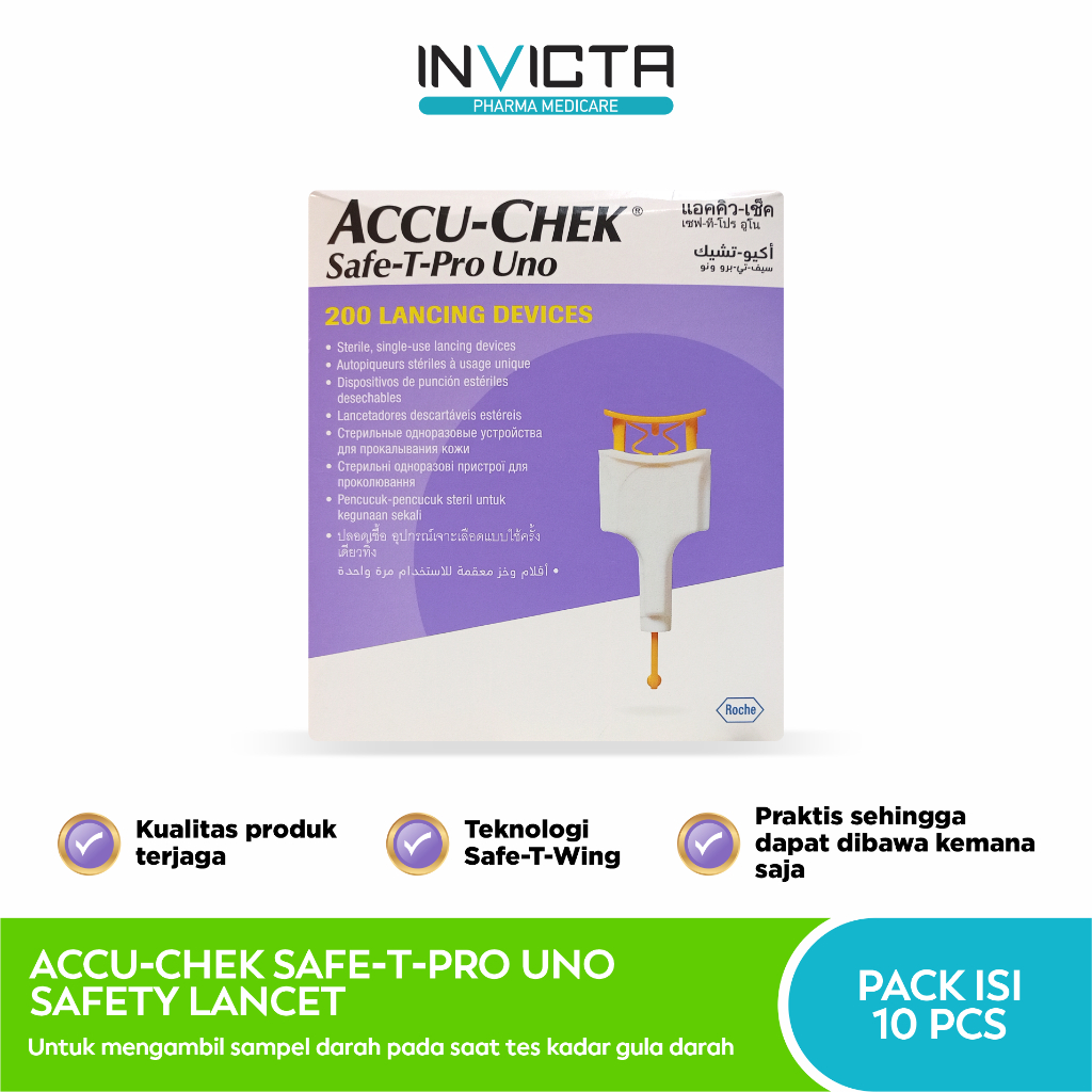 Jual Accu-Chek Safe-T-Pro Uno Safety Lancet - Pack Isi 10 Pcs | Shopee ...