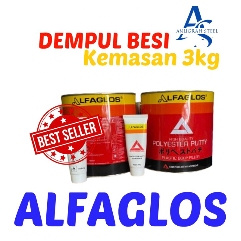 Jual DEMPUL ALFAGLOS kemasan 5kg dempul besi | Shopee Indonesia