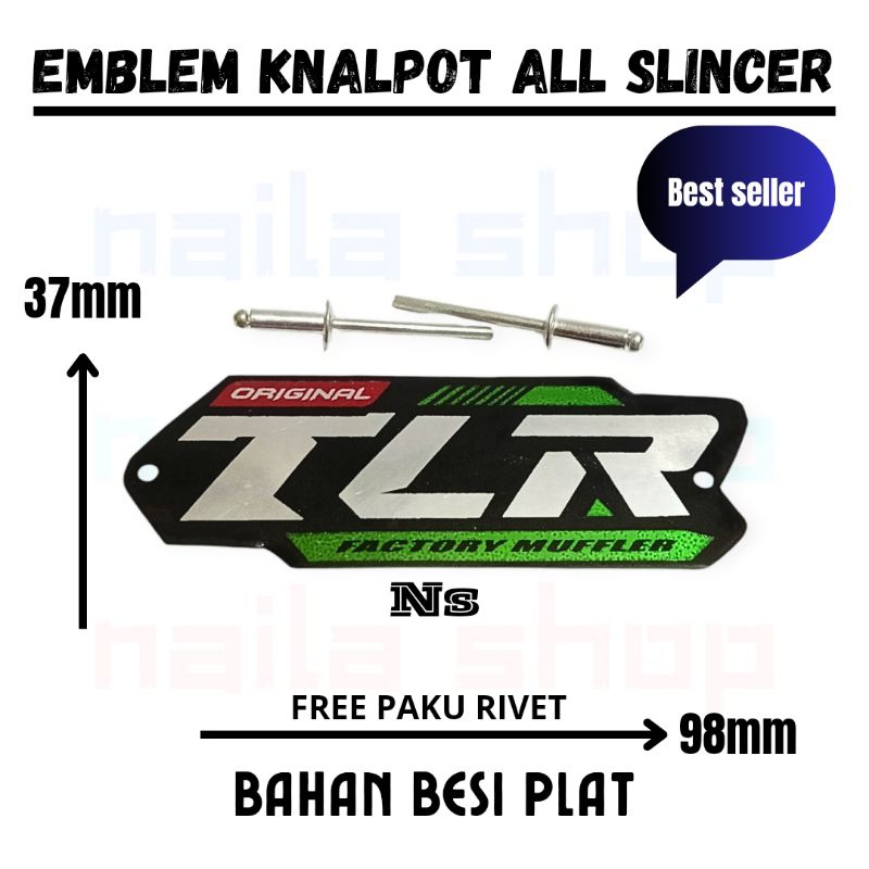 Jual Emblem Knalpot Motor Merek Tlr Muffler All Slincer Free Paku Rivet Shopee Indonesia