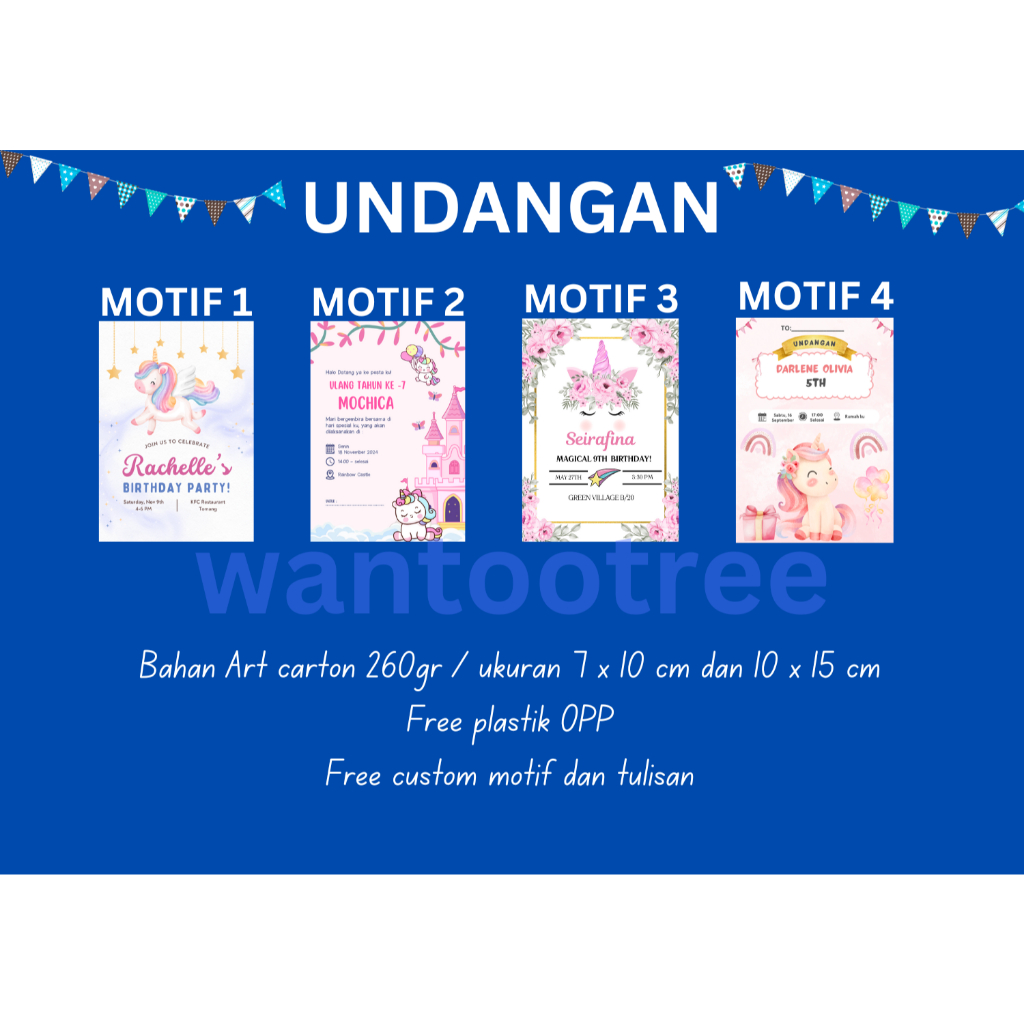 Jual Kartu undangan ulangtahun ultah | Birthday Invitation Card| motif ...