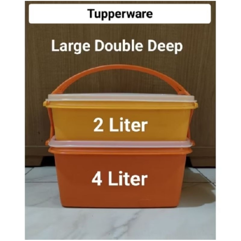 Jual Tupperware Large Double Deep / Tempat makanan Rantang 2 Susun 4L ...