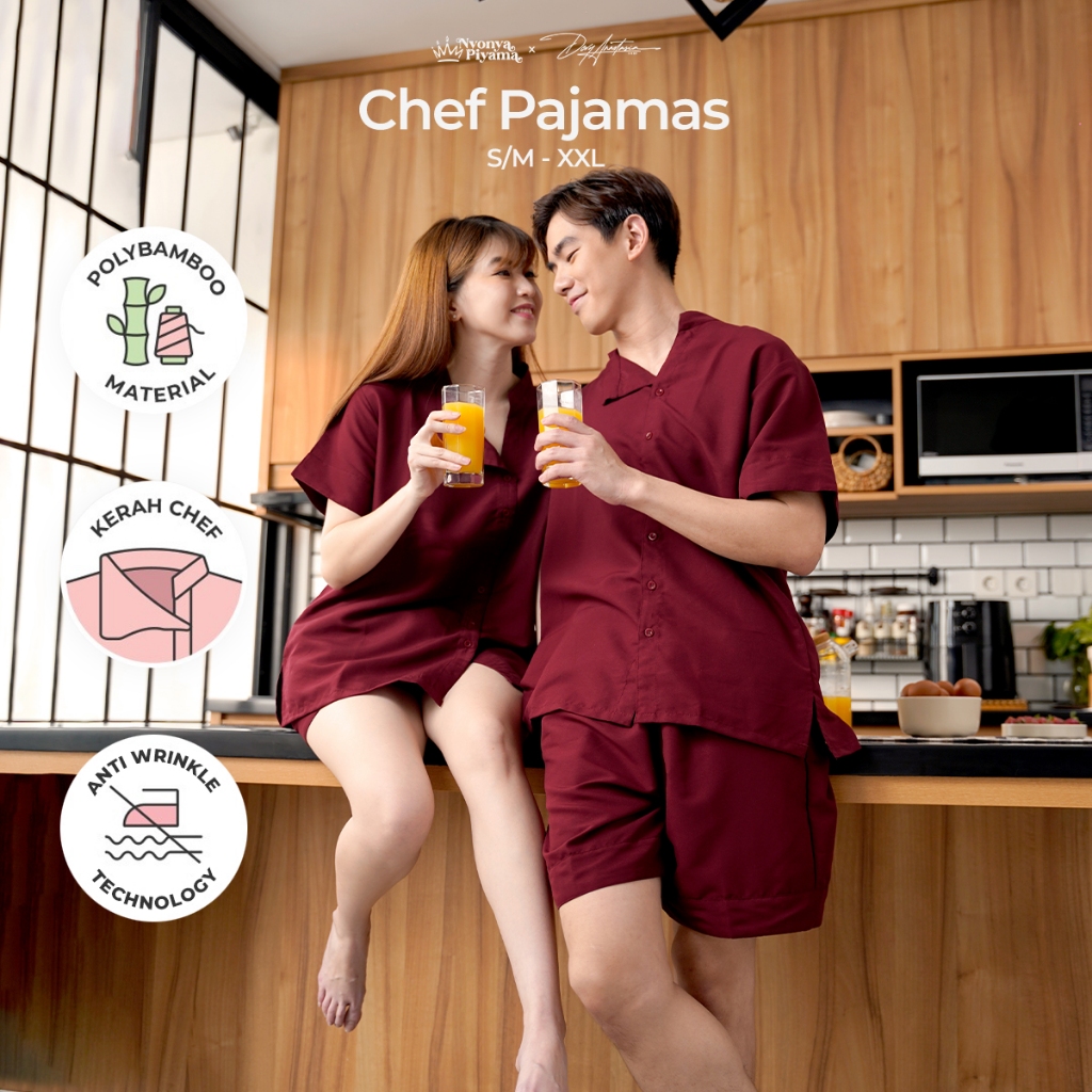 Jual Chef Pajamas Nyonya Piyama X Devy Anastasia Couple Set Baju ok ...