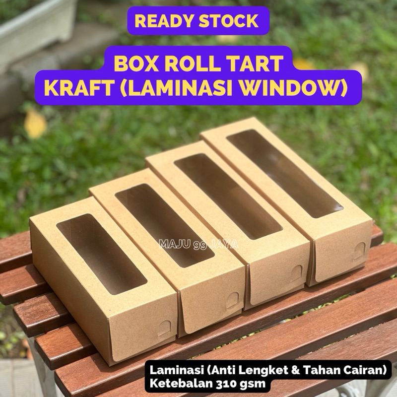 Jual Box Kotak Rolltart Kue Laminasi Window Kraft Cokelat Tinggi 7,5 cm ...