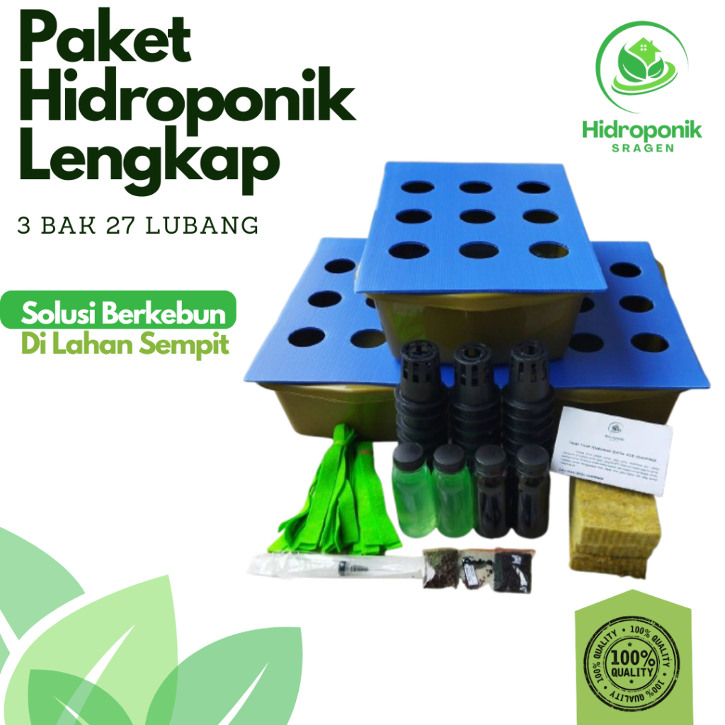PAKET HIDROPONIK 3BAK 27LUBANG PAKET HIDROPONIK LENGKAP MURAH 2X PANEN