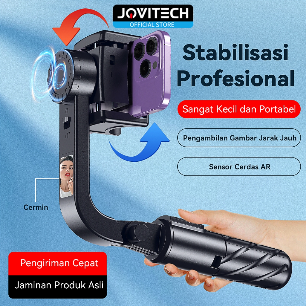 Jovitech Gimbal Stabilizer Handphone Tongsis Bluetooth Tripod Mini Selfie  Stick Auto Balance GS07