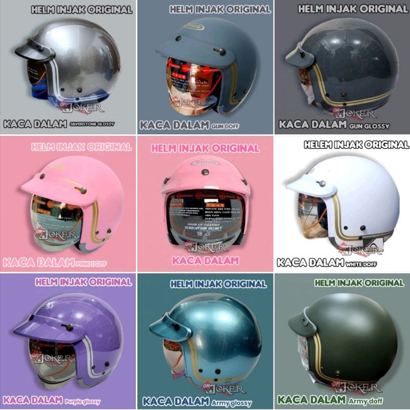 Jual Helm INJAK 06 retro Kaca Dalam Helmet dewasa pria wanita SNI ...