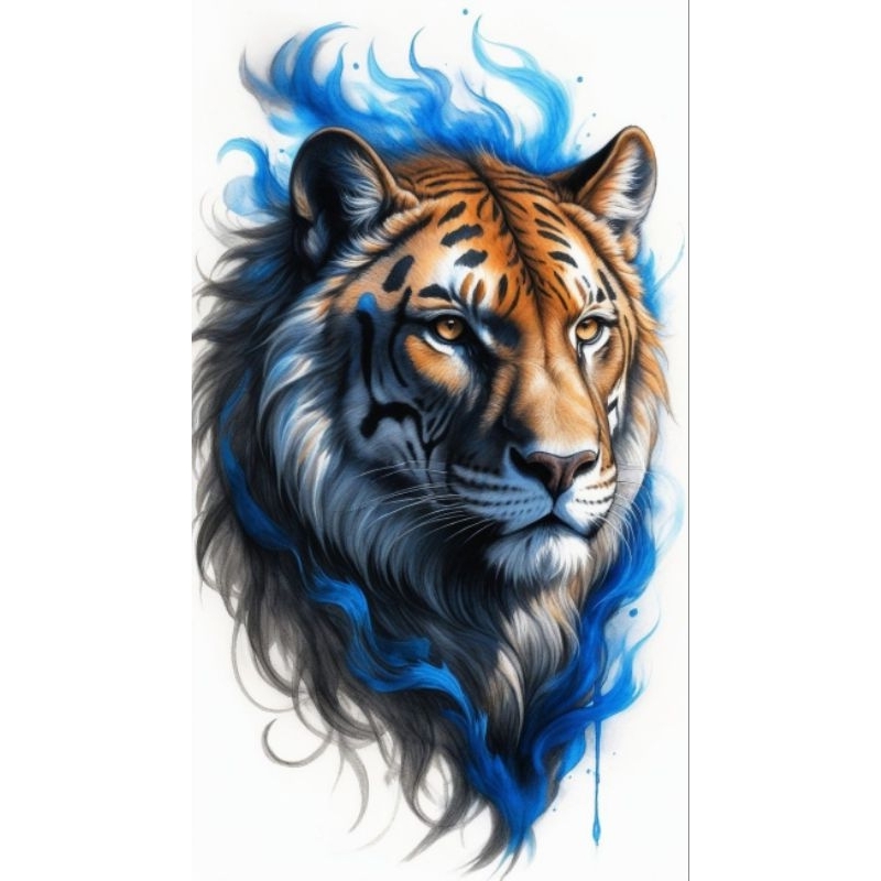 Jual stiker gambar kepala harimau size 15x20 cm print cut | Shopee ...