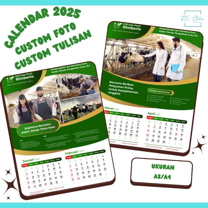 Jual Kalender 2025/ Kalender custom/ Kalender Custom foto/ Kalender ...